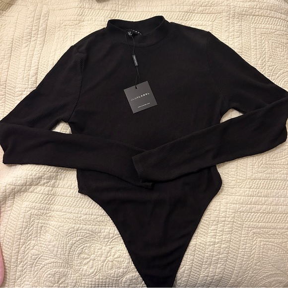 JLUXLABEL Black Mock Neck Bodysuit Large - Picture 5 of 5